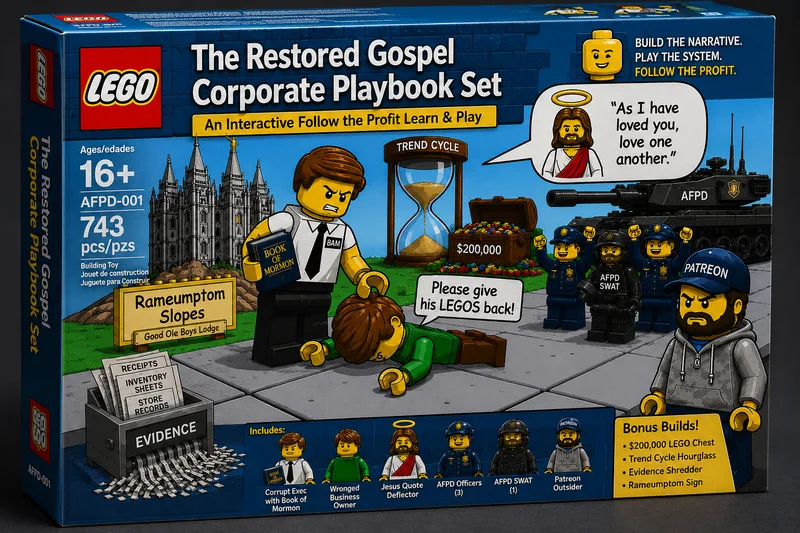 Follow the Profit Restored Gospel Corporate Playbook Parody LEGO Set