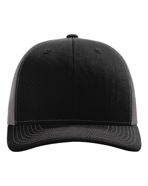Richardson 112 Snapback Trucker Cap in Black / Charcoal